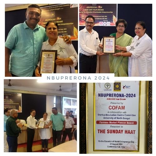 Himalayan Organic Life and The Sunday Haat –Siliguri awarded at NBUPRERONA 2024 for Entrepreneurs and Visionaries.