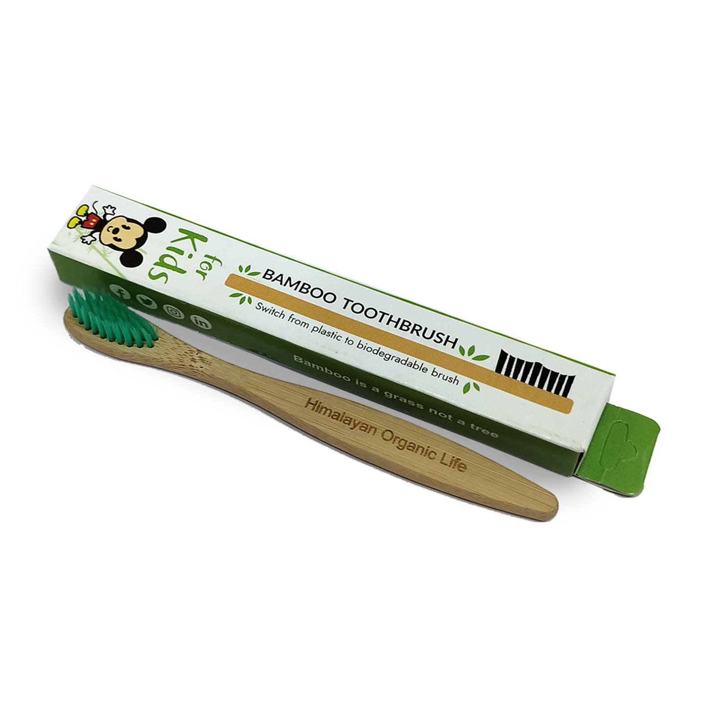 Kids Bamboo Toothbrush (1 pc)| Biodegradable And Compostable Handle | Eco-friendly |