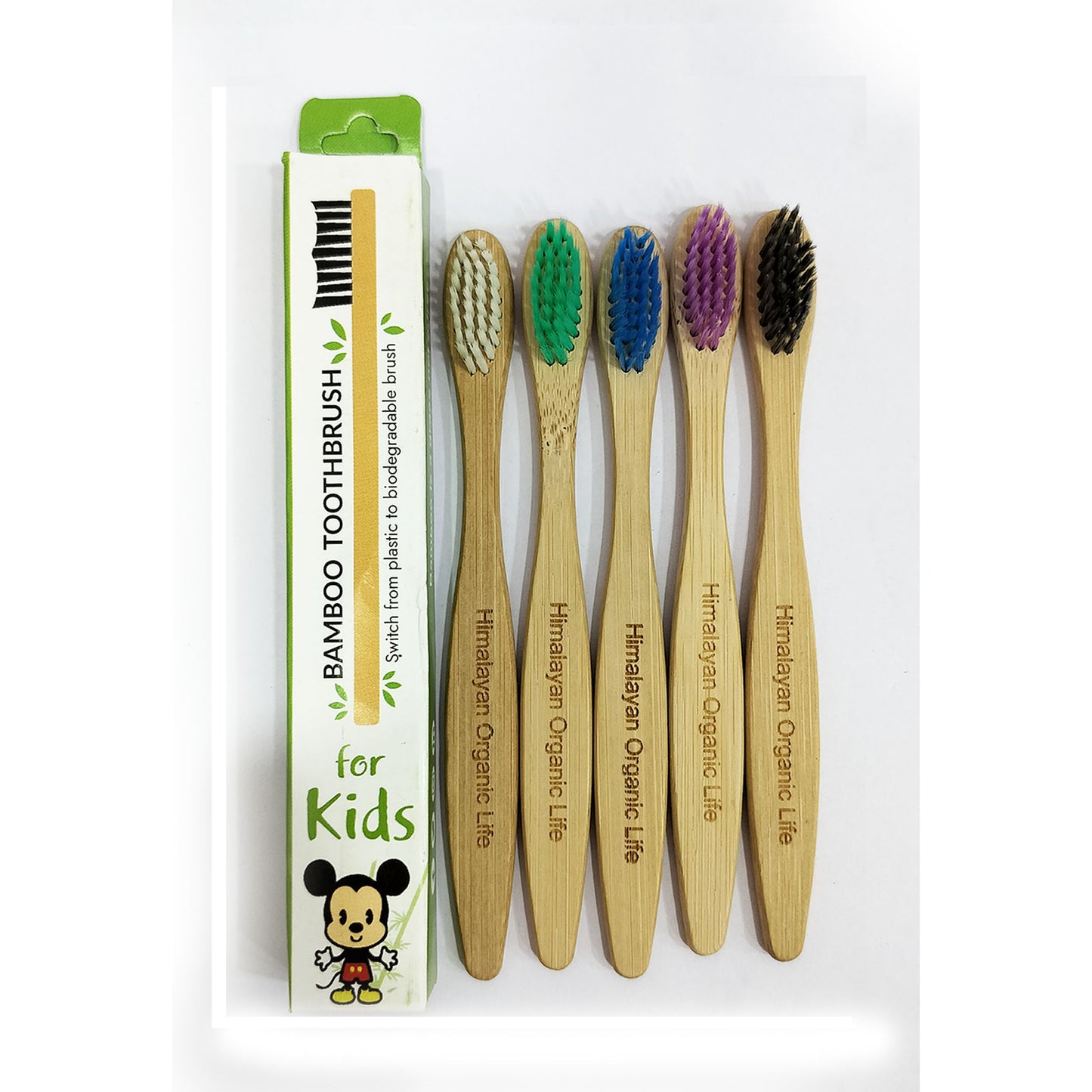 Kids Bamboo Toothbrush (1 pc)| Biodegradable And Compostable Handle | Eco-friendly |