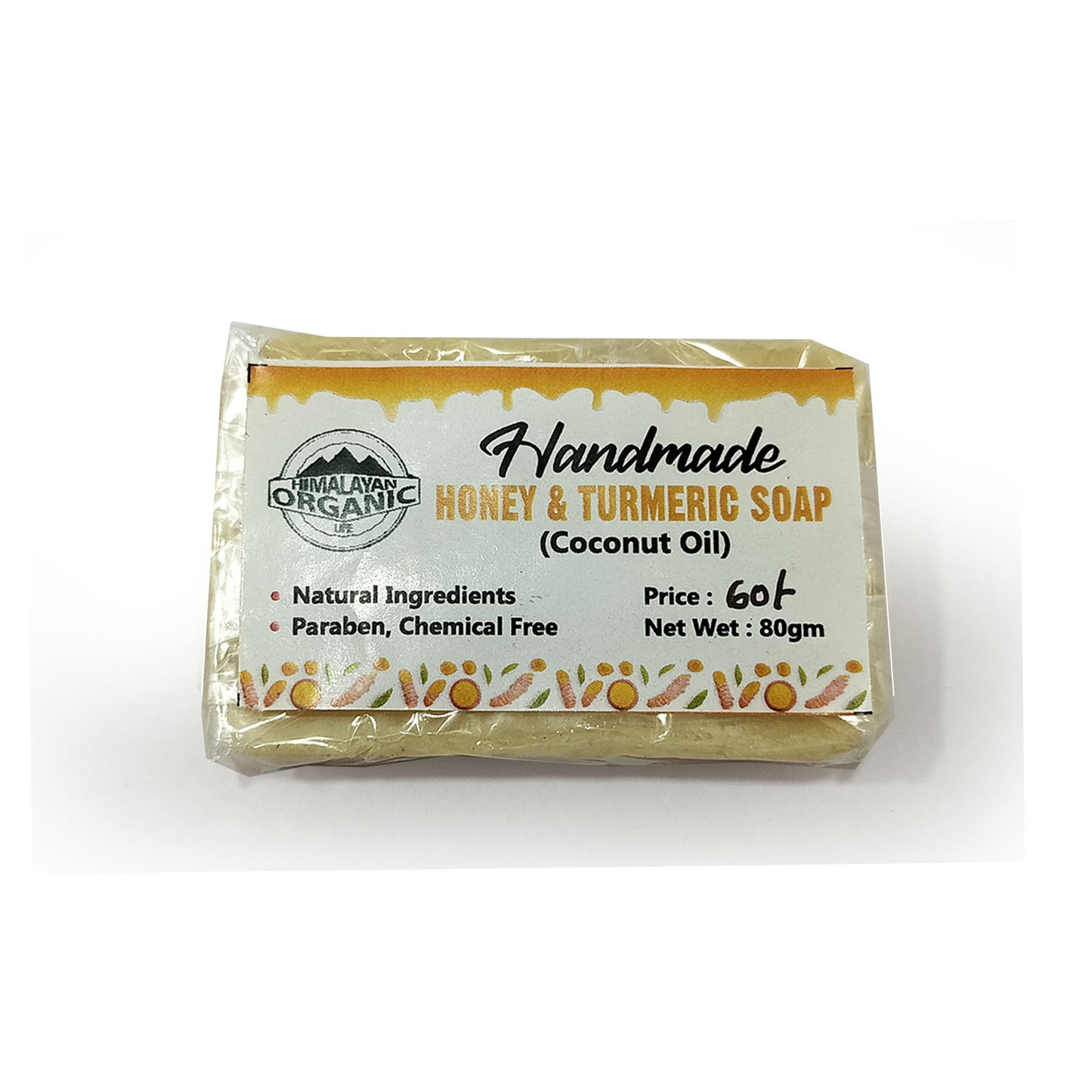 Honey Turmeric Soap(1 pc) | Handmade Honey Turmeric Soap | Made using Coconut base|